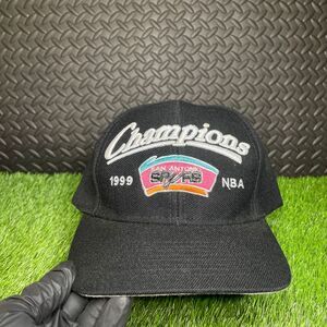 Vintage 1999 Champions San Antonio Spurs SnapBack Hat NBA Black Drew Pearson co.